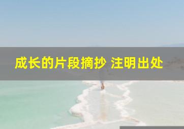 成长的片段摘抄 注明出处